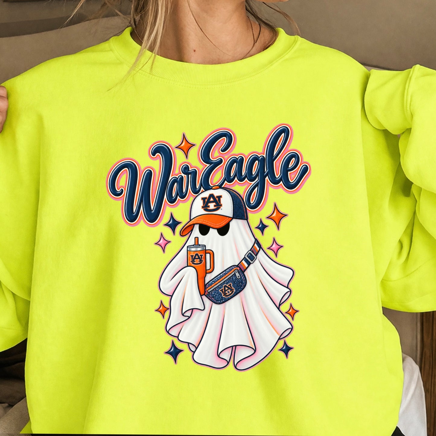 Auburn Halloween Ghost  Crewneck Sweatshirt