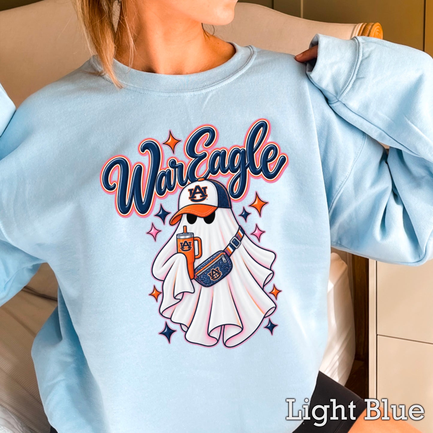 Auburn Halloween Ghost  Crewneck Sweatshirt
