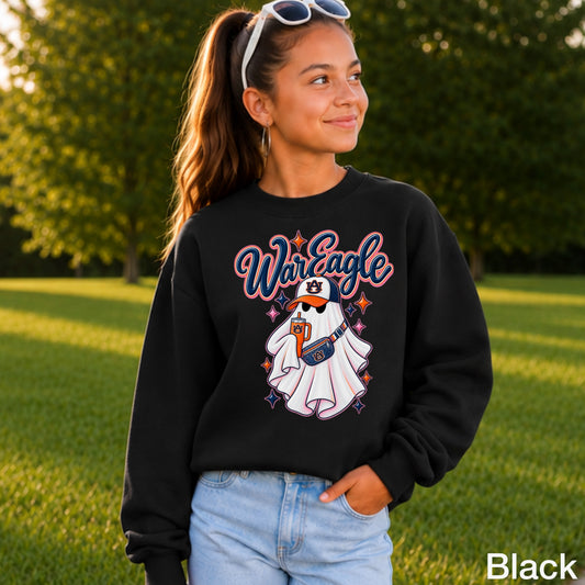 Auburn Halloween Ghost Youth Crewneck Sweatshirt