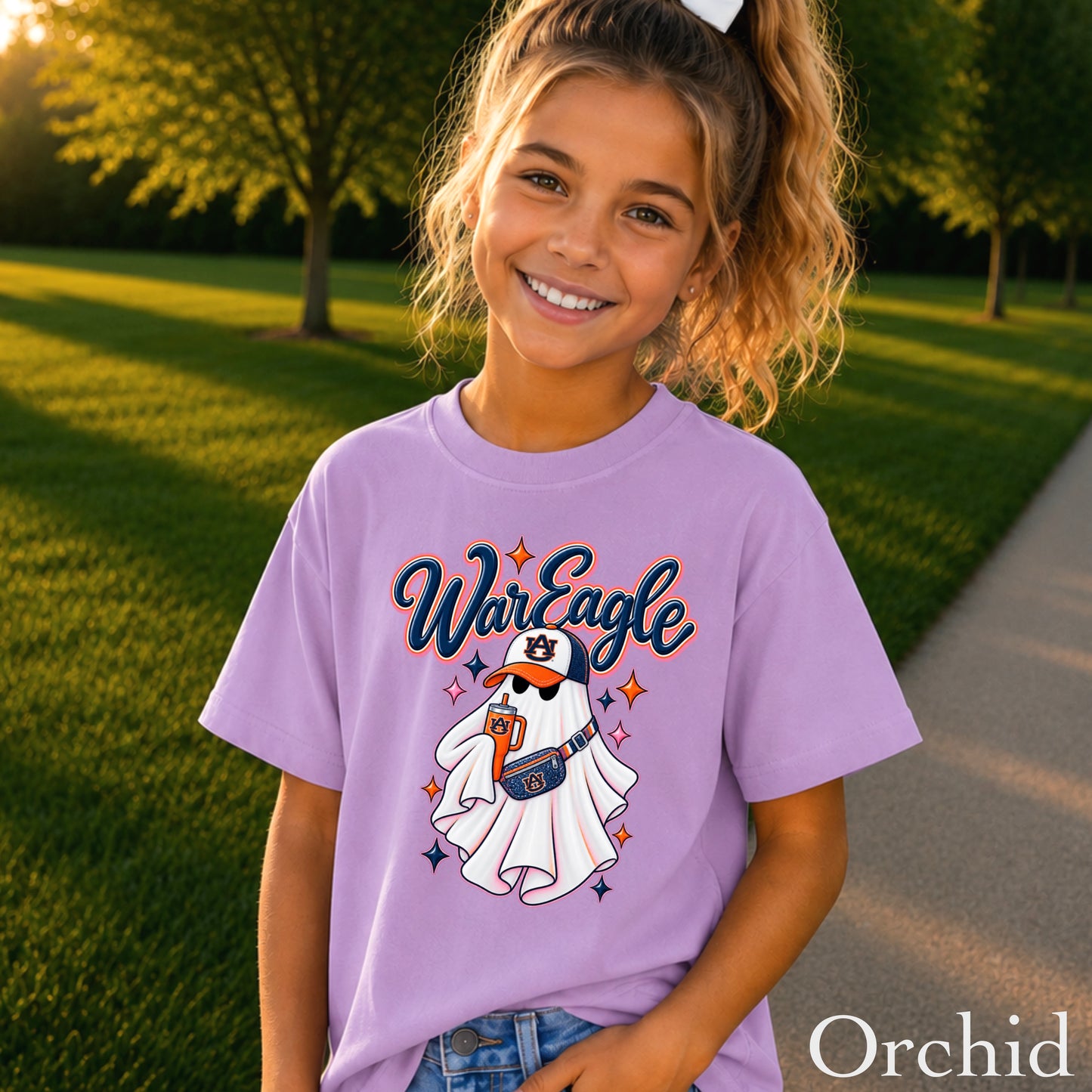Auburn Halloween Ghost Youth Comfort Color T-Shirt