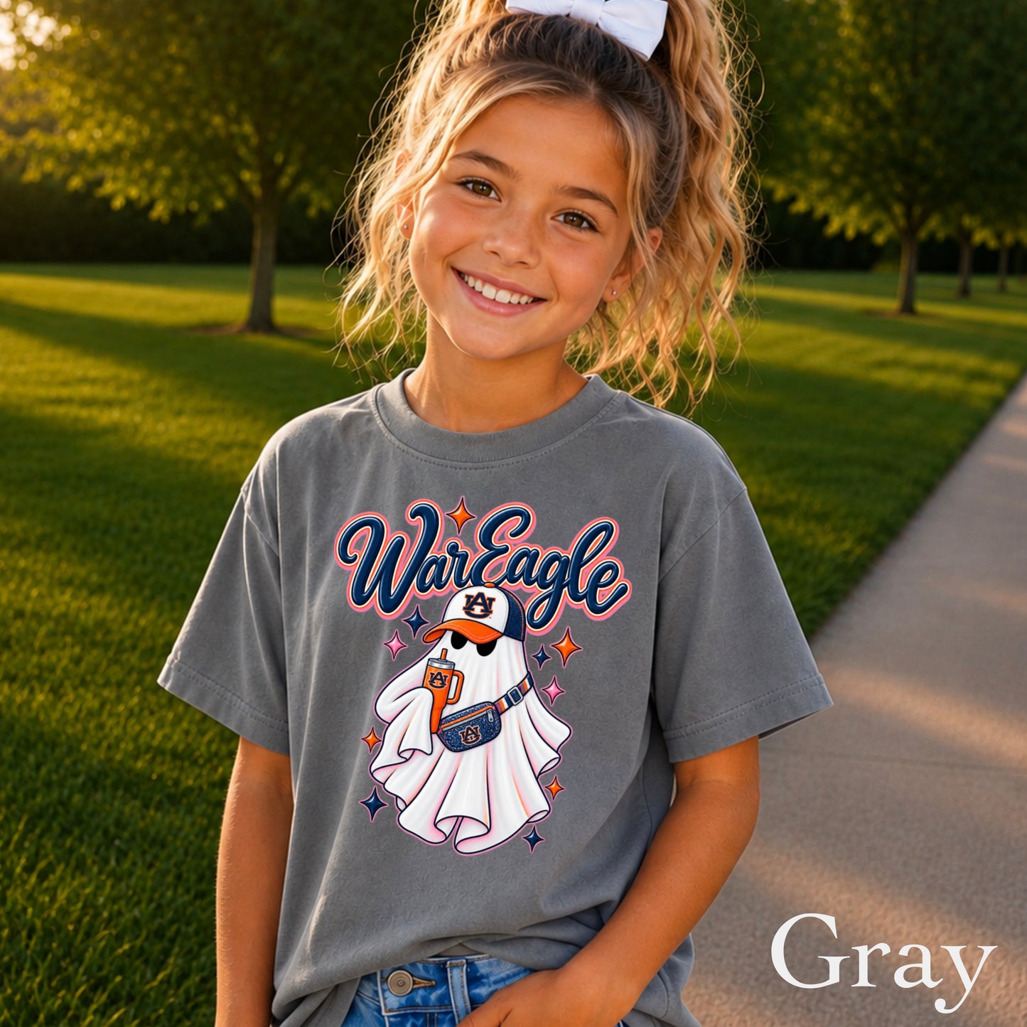 Auburn Halloween Ghost Youth Comfort Color T-Shirt