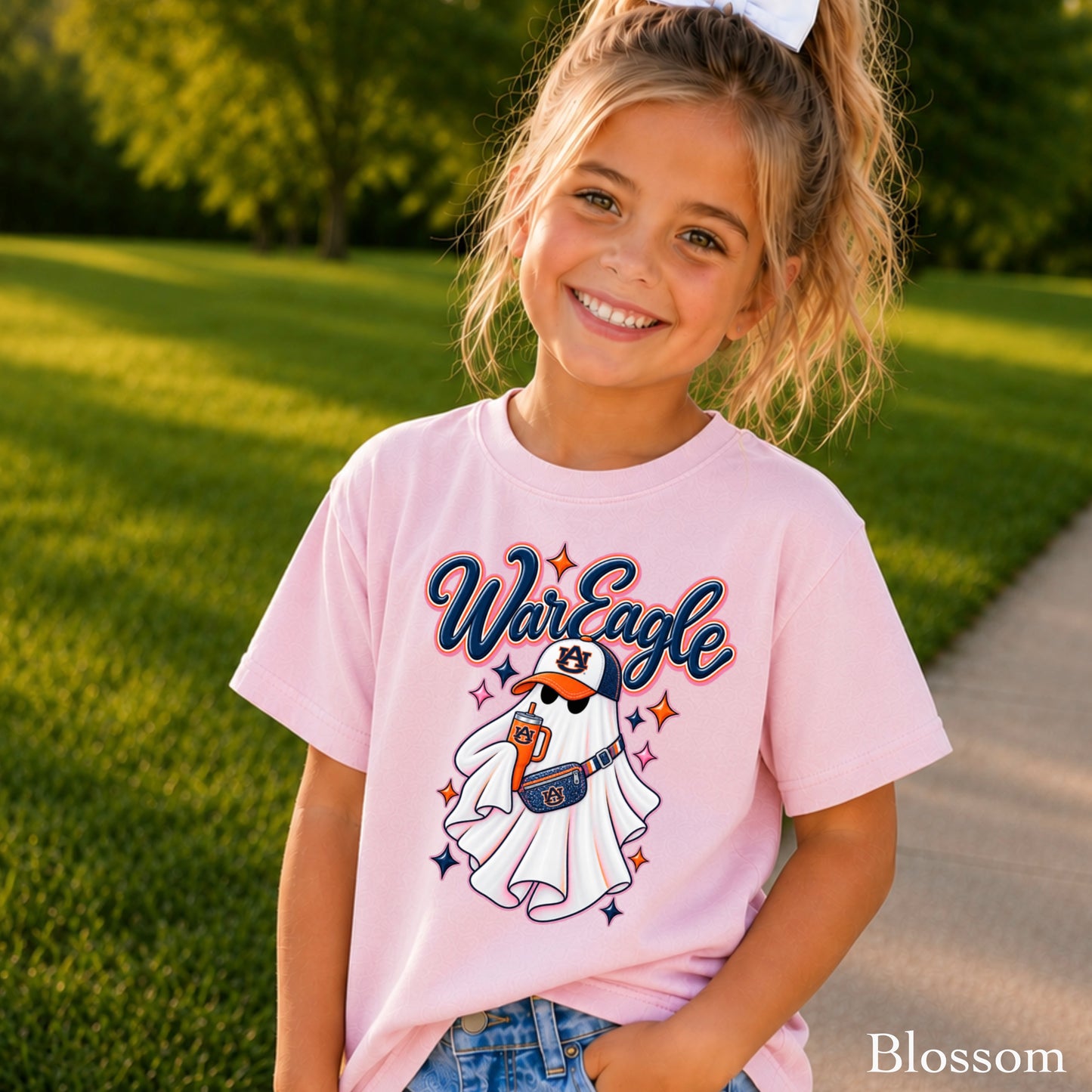 Auburn Halloween Ghost Youth Comfort Color T-Shirt