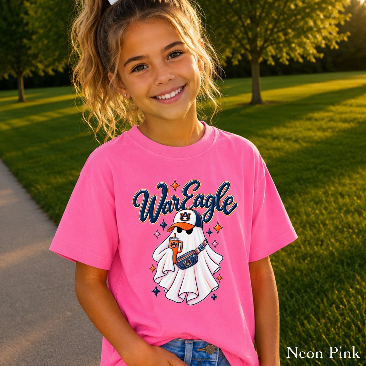 Auburn Halloween Ghost Youth Comfort Color T-Shirt