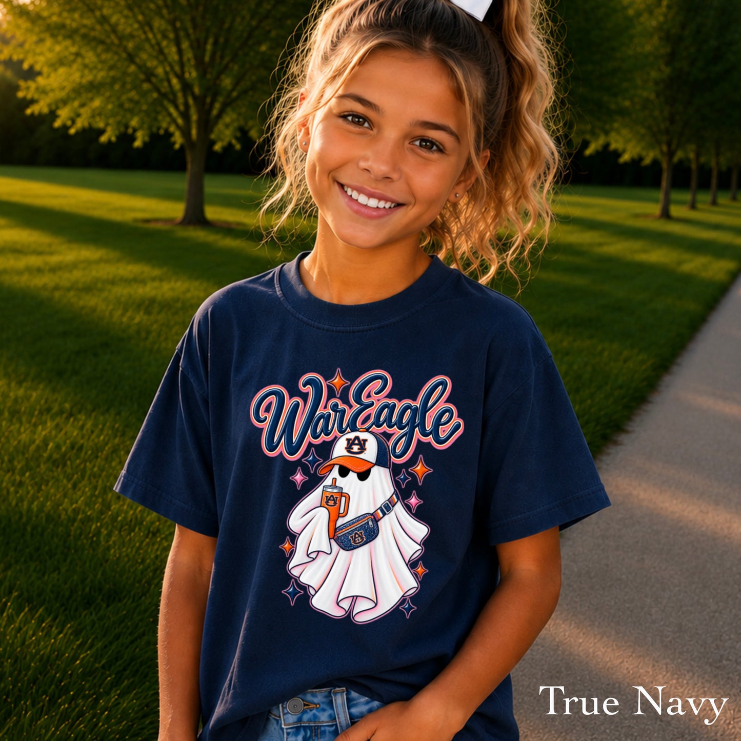 Auburn Halloween Ghost Youth Comfort Color T-Shirt