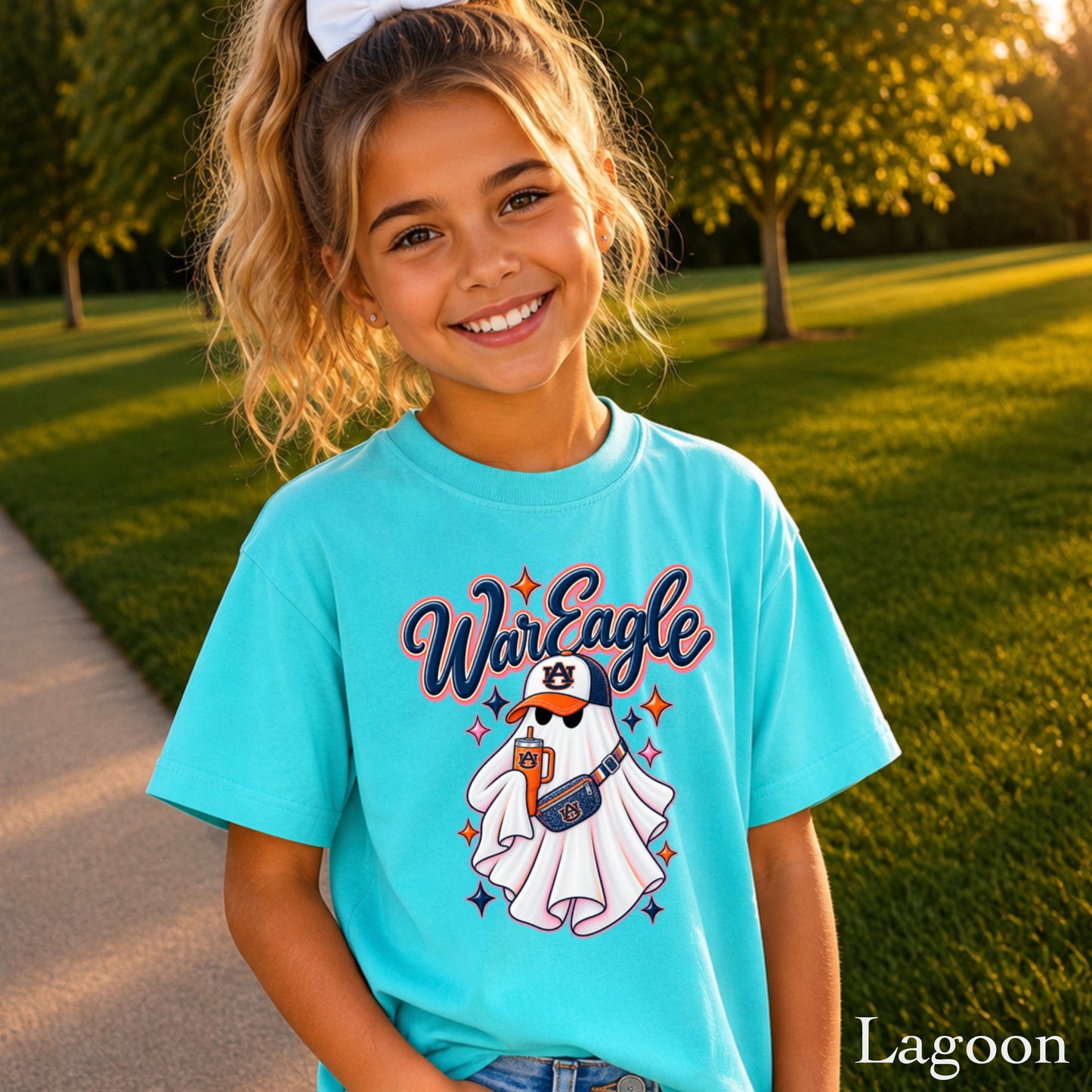 Auburn Halloween Ghost Youth Comfort Color T-Shirt