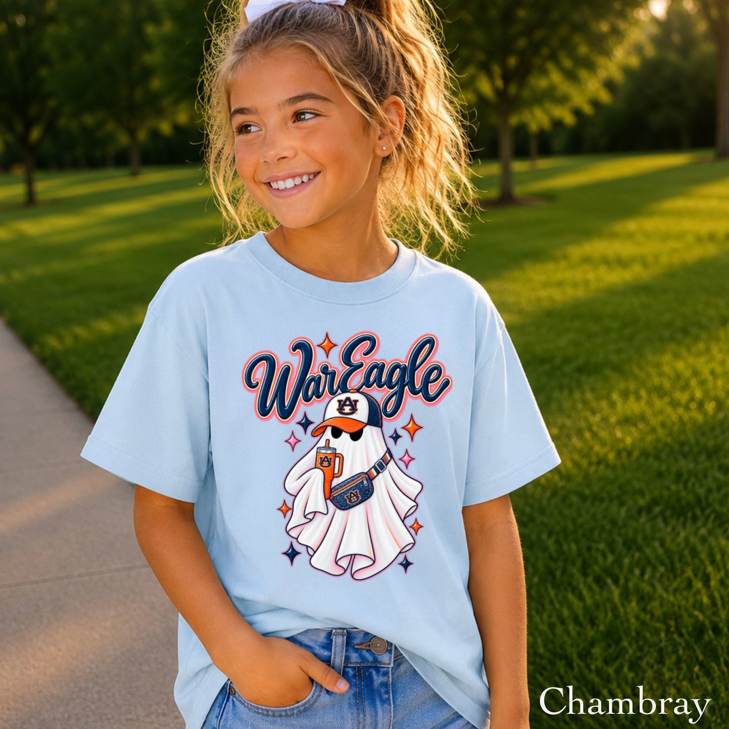 Auburn Halloween Ghost Youth Comfort Color T-Shirt