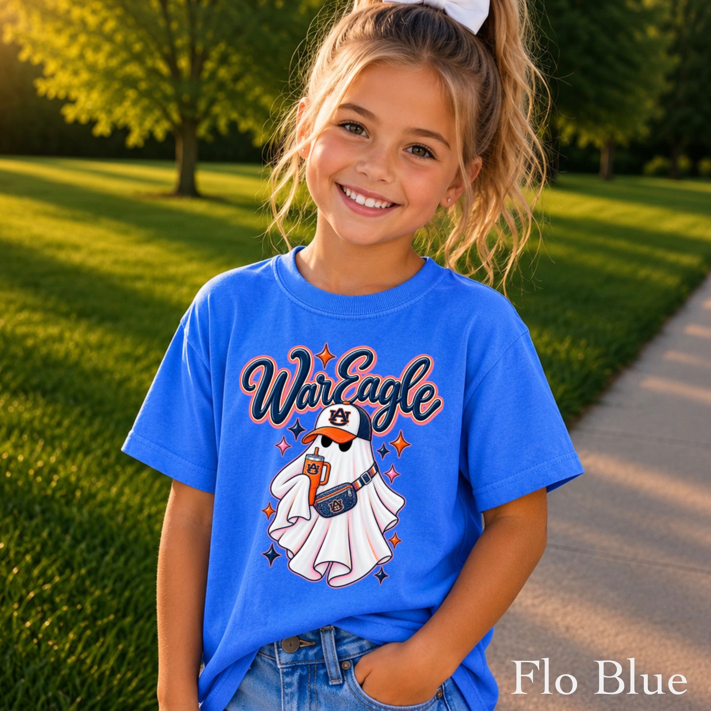 Auburn Halloween Ghost Youth Comfort Color T-Shirt