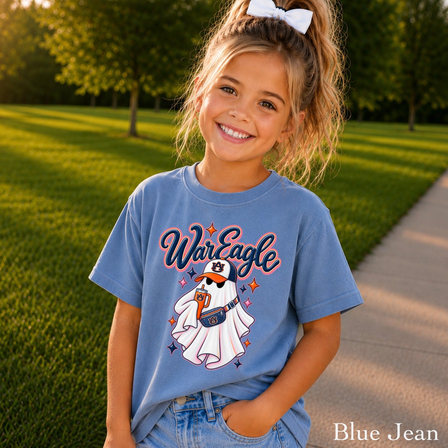 Auburn Halloween Ghost Youth Comfort Color T-Shirt