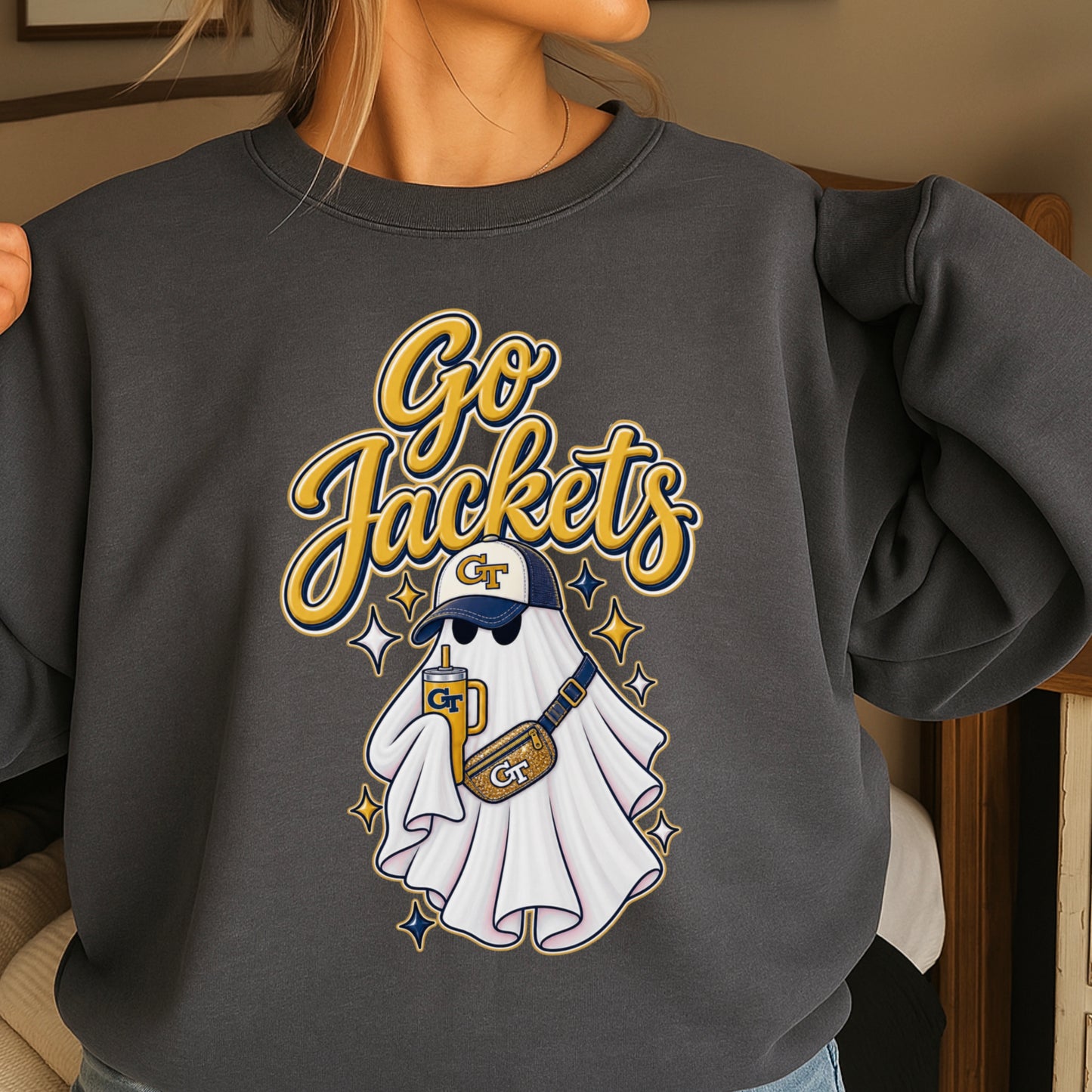 Jackets Halloween Ghost Crewneck Sweatshirt