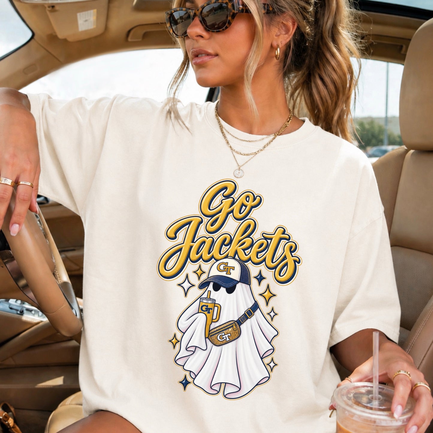 Jackets Halloween Ghost Comfort Color Graphic Tee