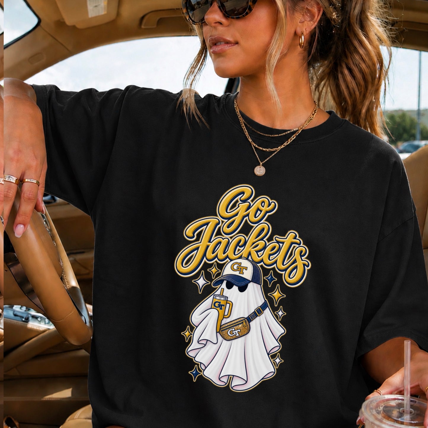 Jackets Halloween Ghost Comfort Color Graphic Tee