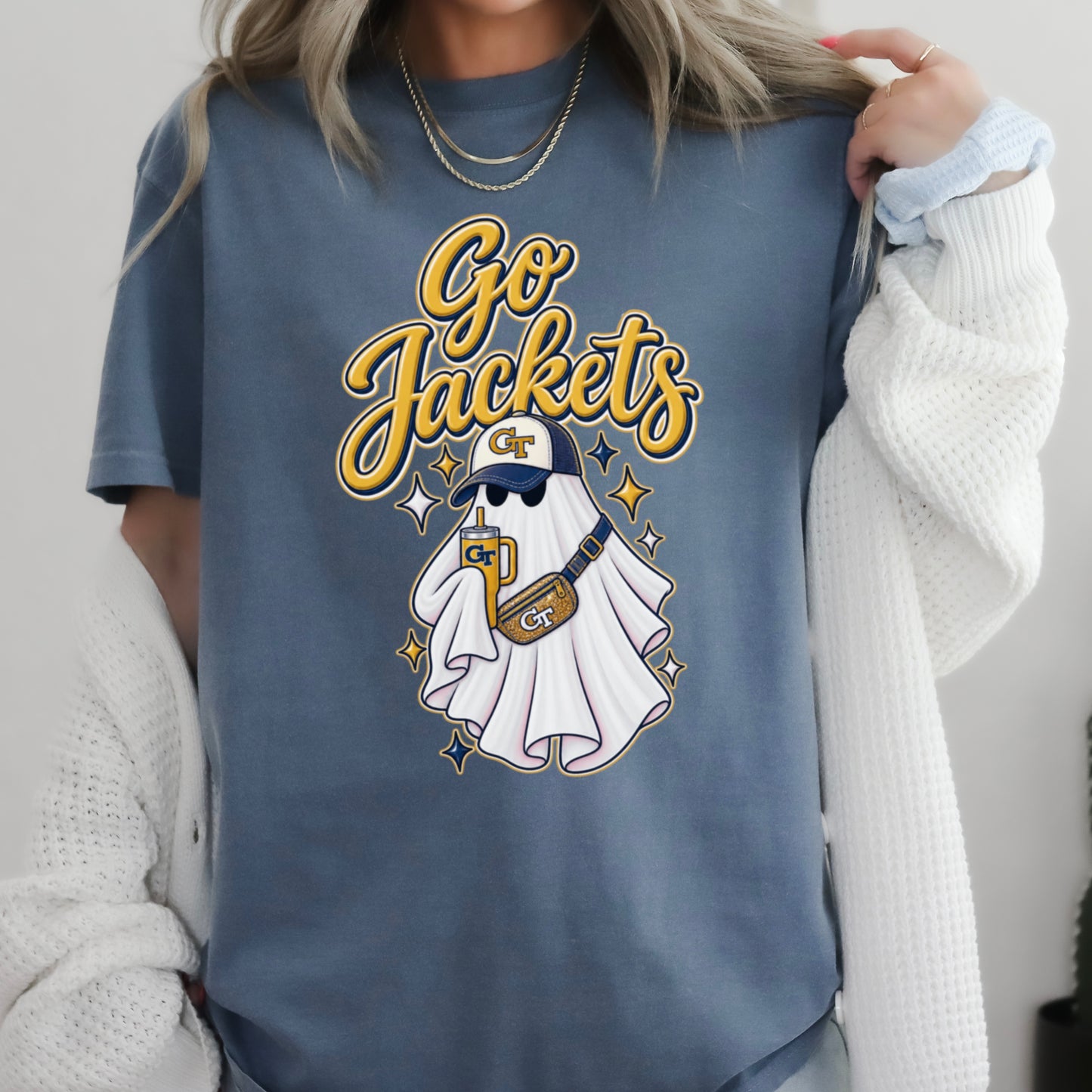 Jackets Halloween Ghost Comfort Color Graphic Tee