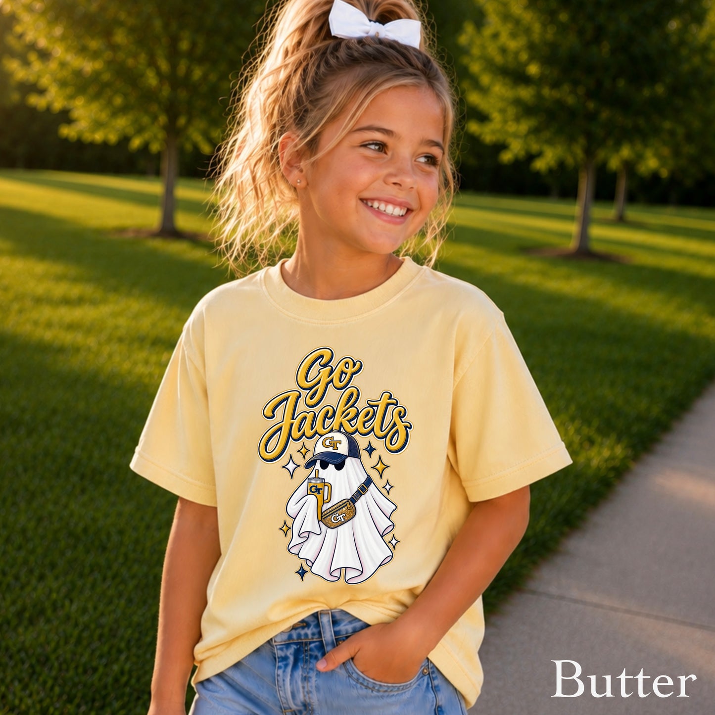 Jackets Halloween Ghost Youth Comfort Color T-Shirt