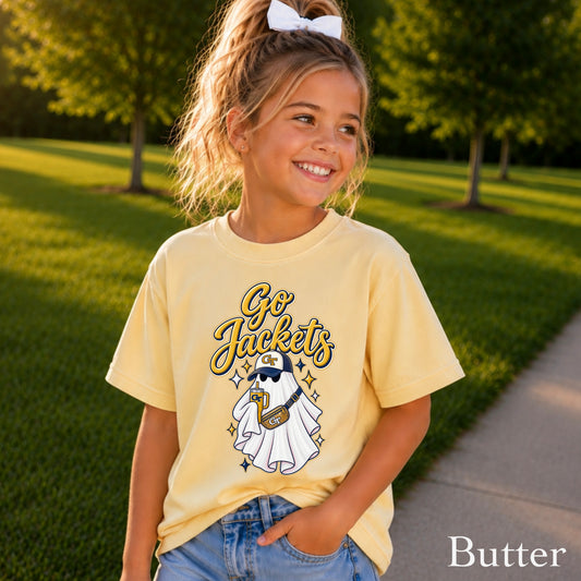 Jackets Halloween Ghost Youth Comfort Color T-Shirt
