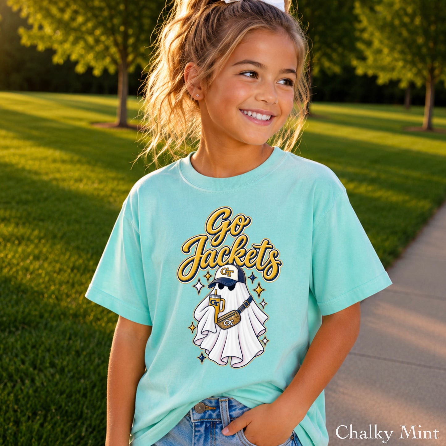 Jackets Halloween Ghost Youth Comfort Color T-Shirt