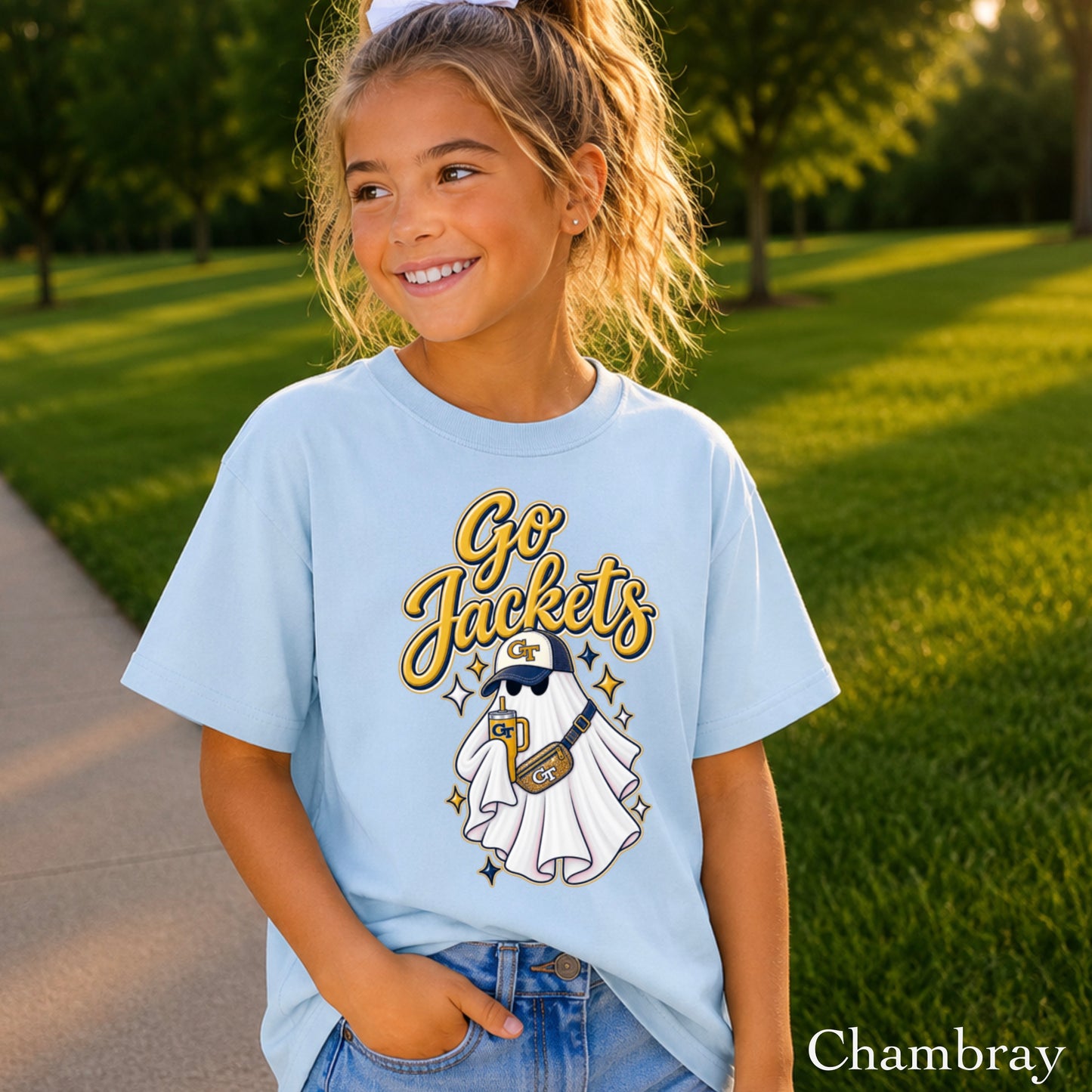 Jackets Halloween Ghost Youth Comfort Color T-Shirt