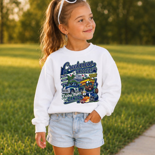 Creekview Friday Nights Youth Crewneck Sweatshirt ON SALE UNTIL 09/04/26