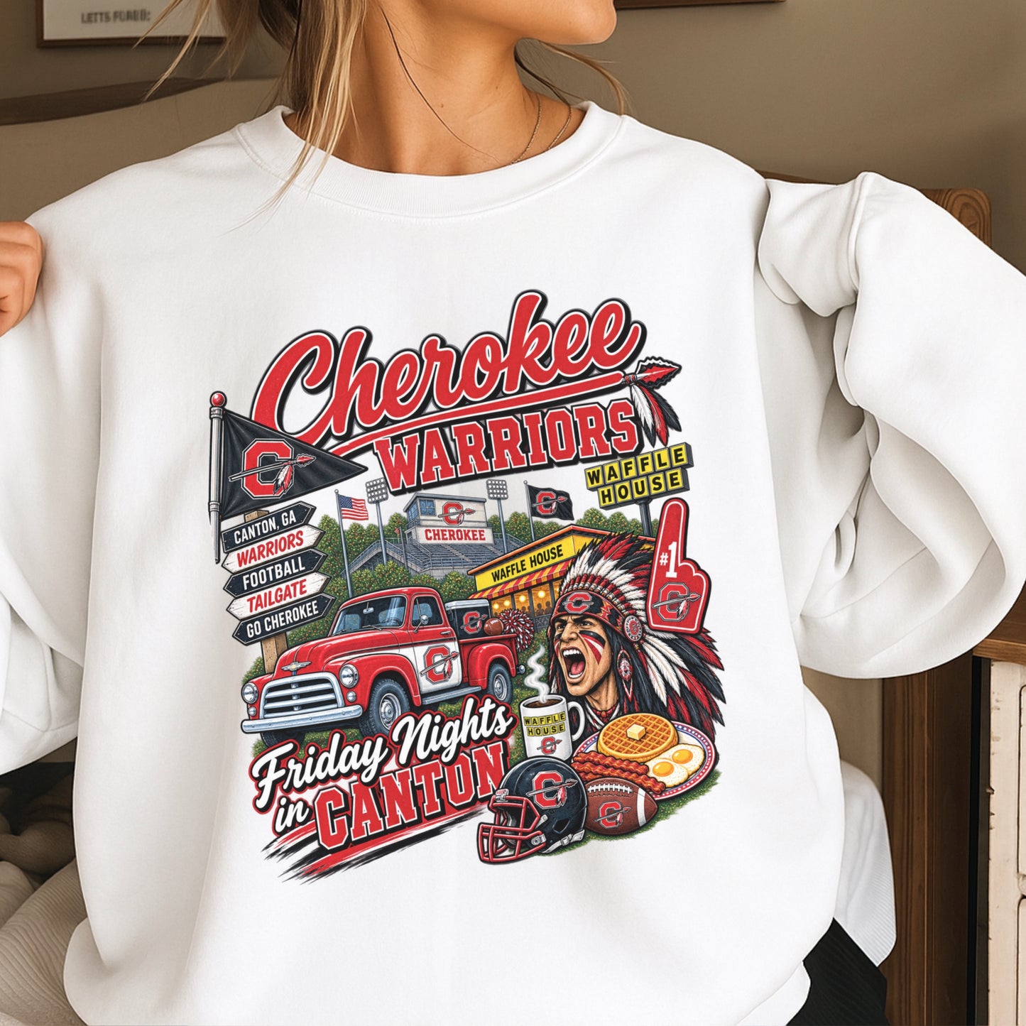 Cherokee Friday Nights Crewneck Sweatshirt ON SALE UNTIL 09/04/26