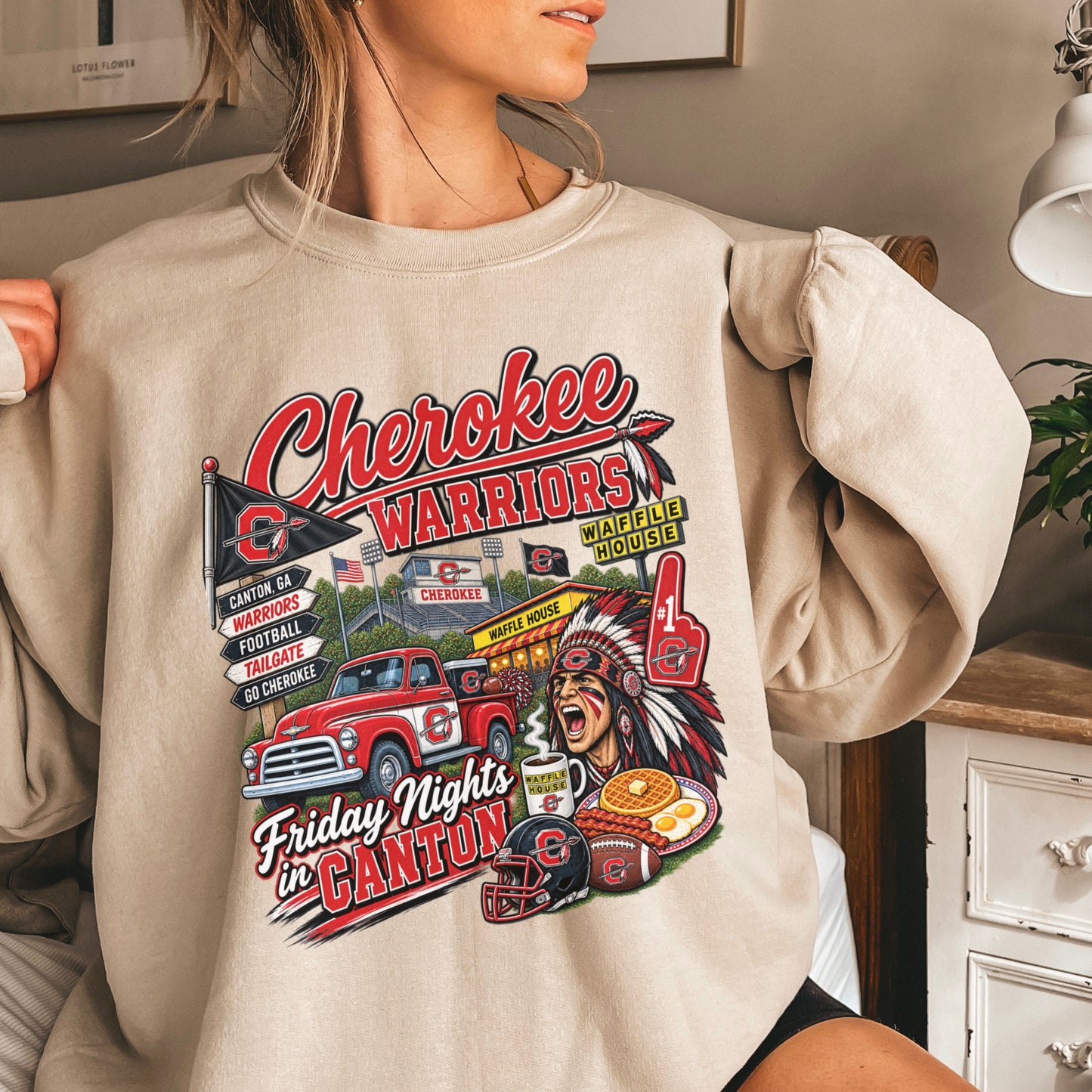Cherokee Friday Nights Crewneck Sweatshirt ON SALE UNTIL 09/04/26