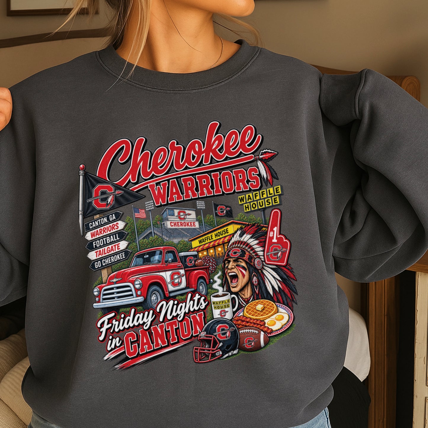 Cherokee Friday Nights Crewneck Sweatshirt ON SALE UNTIL 09/04/26