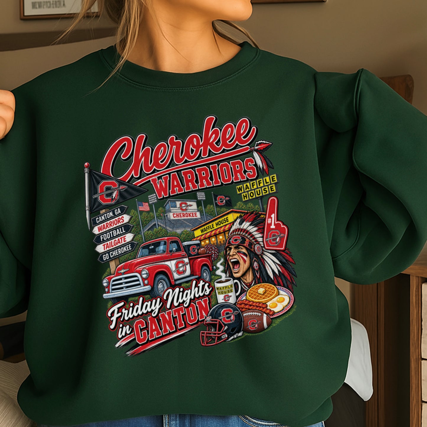 Cherokee Friday Nights Crewneck Sweatshirt ON SALE UNTIL 09/04/26