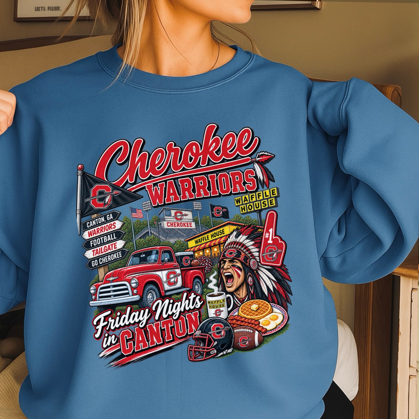 Cherokee Friday Nights Crewneck Sweatshirt ON SALE UNTIL 09/04/26