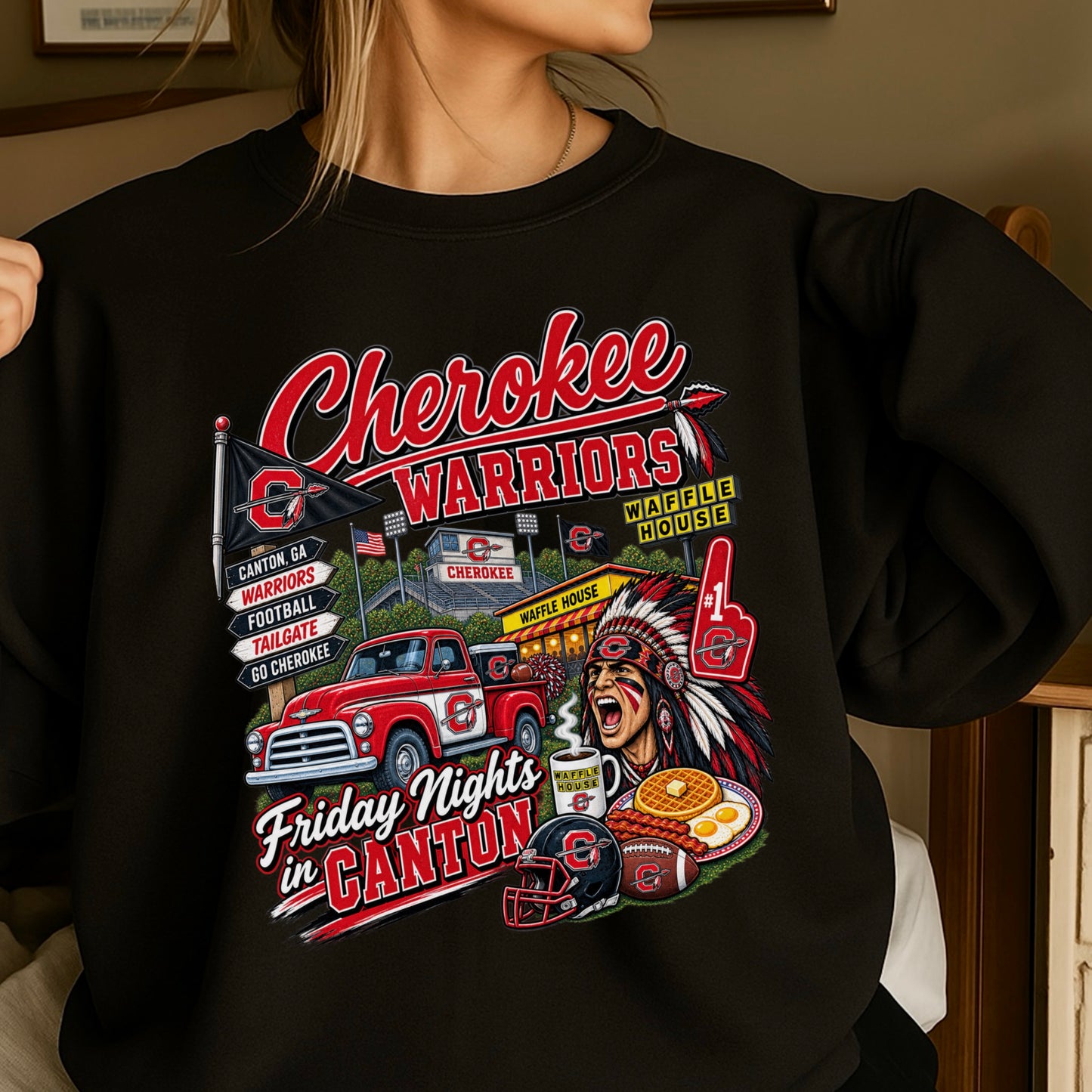 Cherokee Friday Nights Crewneck Sweatshirt ON SALE UNTIL 09/04/26