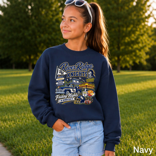 River Ridge Friday Nights Youth Crewneck Sweatshirt ON SALE UNTIL 09/04/26