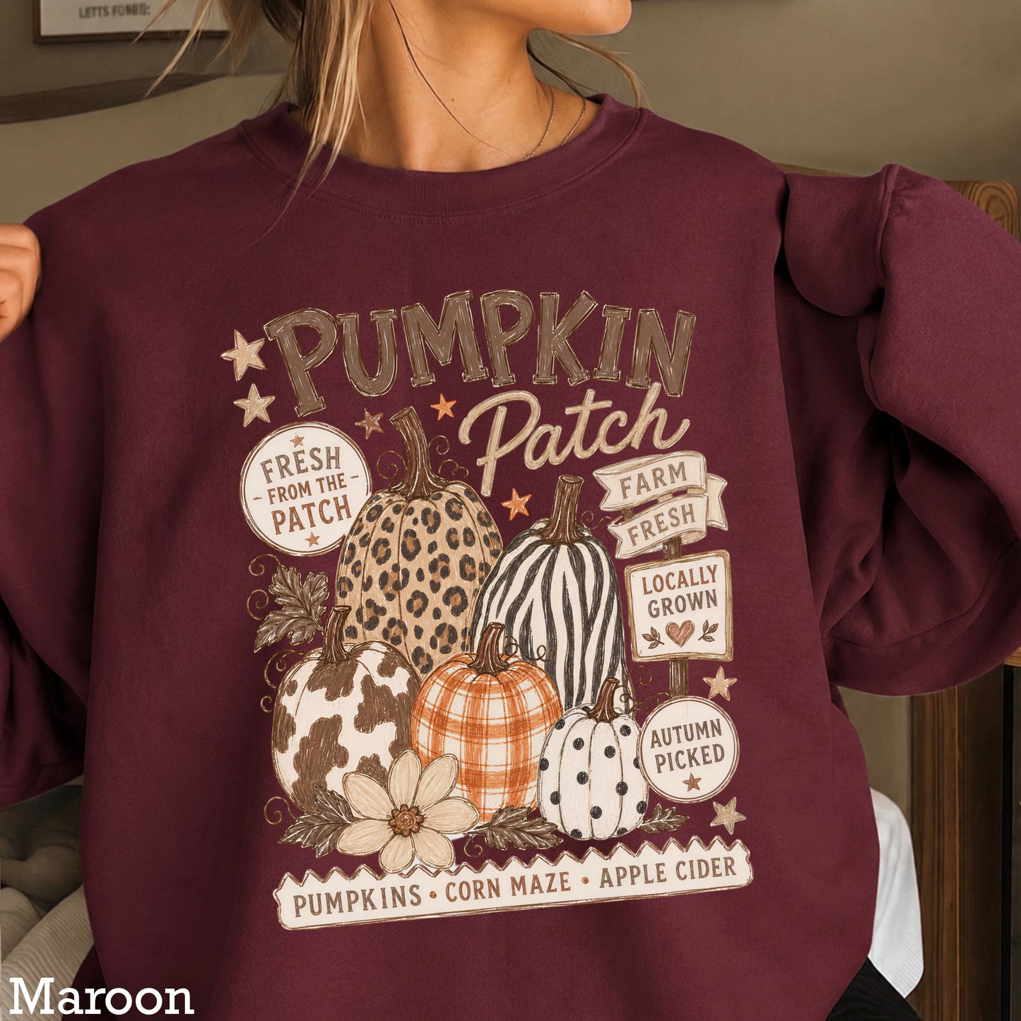 Fall Pumpkin Patch Crewneck Sweatshirt