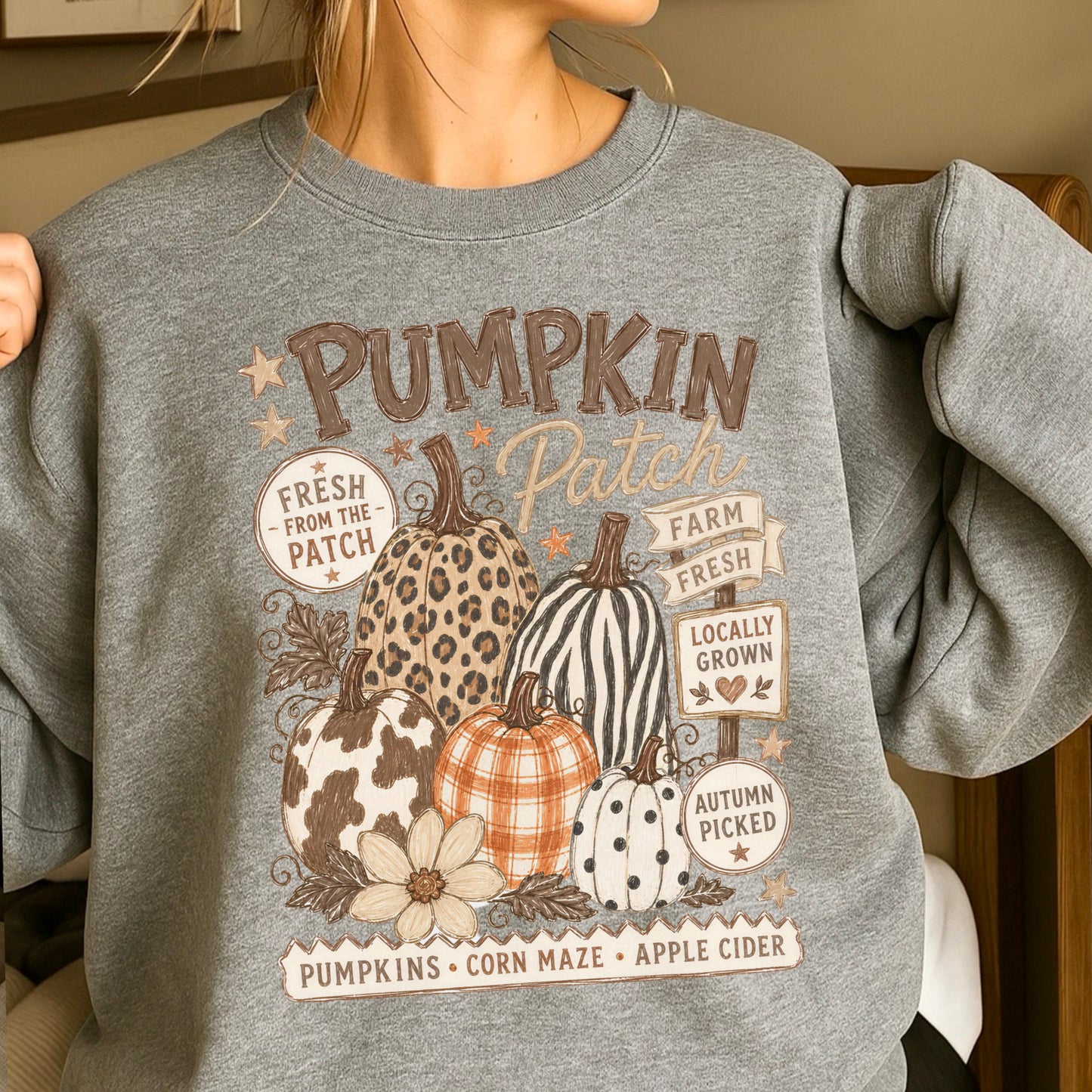 Fall Pumpkin Patch Crewneck Sweatshirt