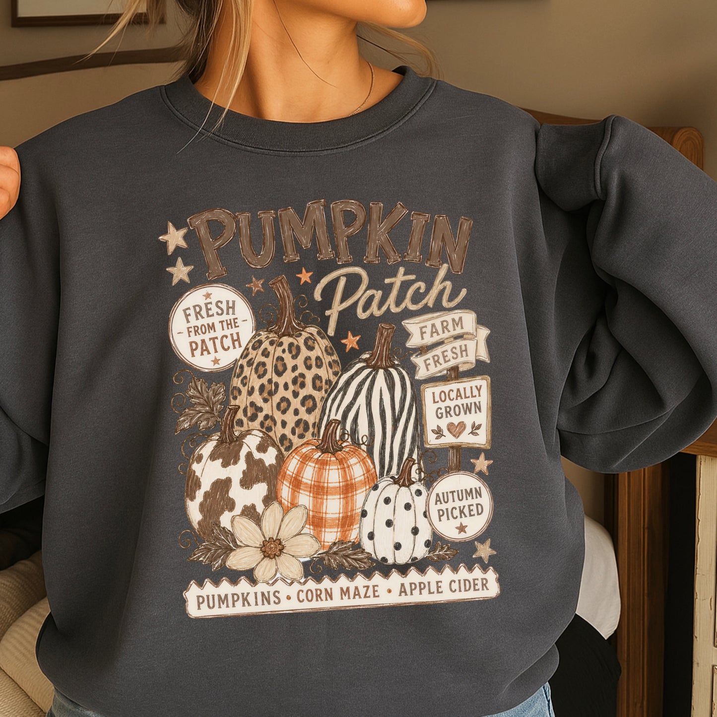 Fall Pumpkin Patch Crewneck Sweatshirt