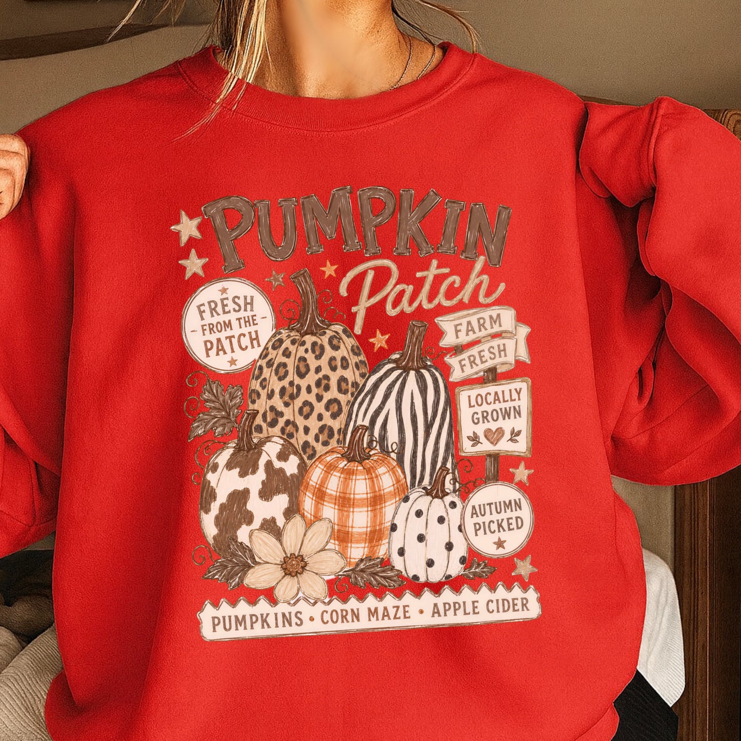Fall Pumpkin Patch Crewneck Sweatshirt