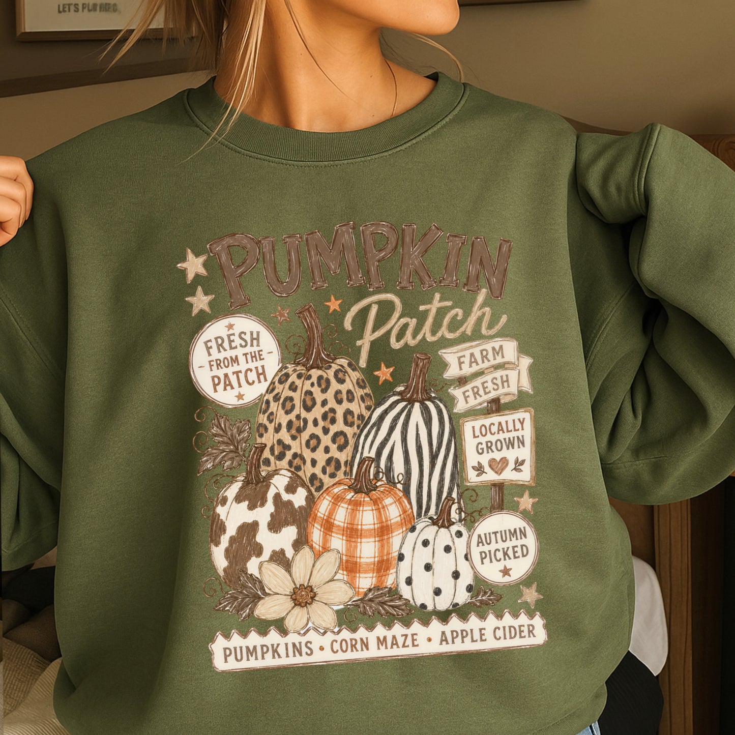Fall Pumpkin Patch Crewneck Sweatshirt