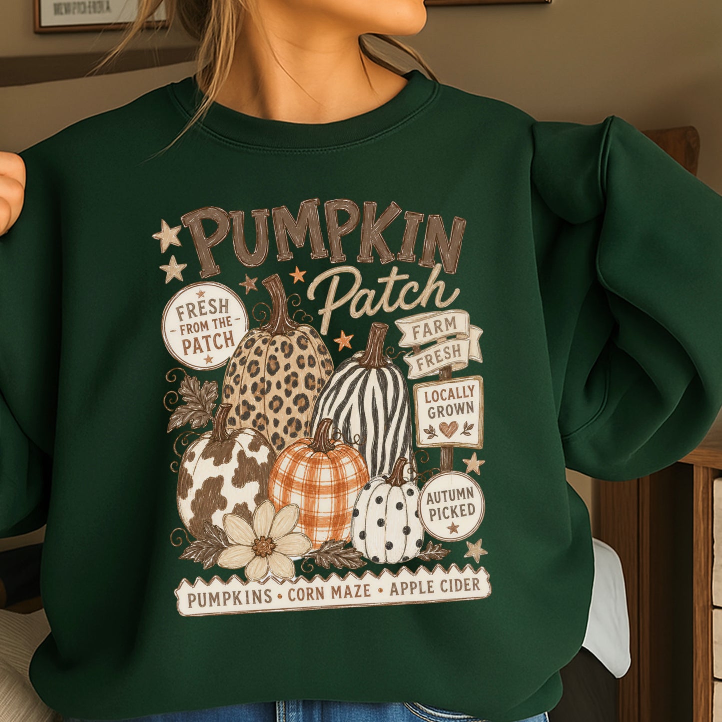 Fall Pumpkin Patch Crewneck Sweatshirt