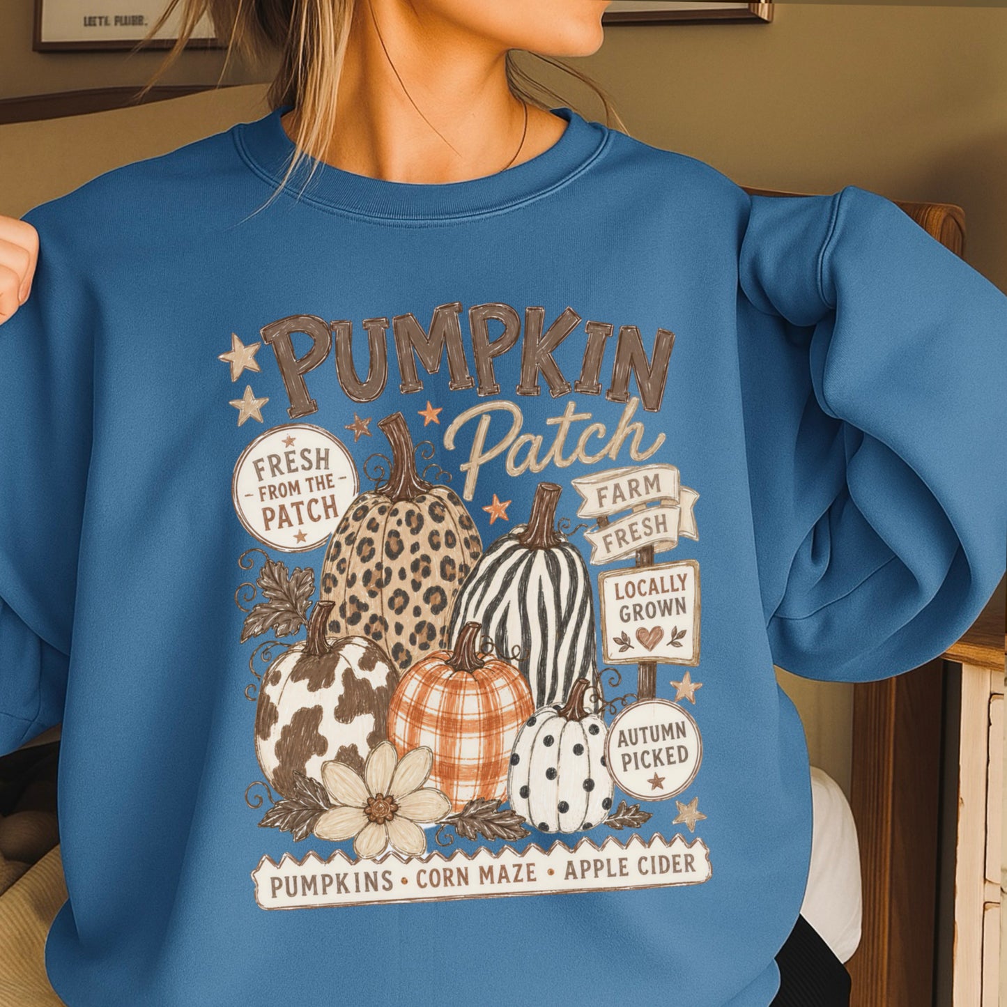 Fall Pumpkin Patch Crewneck Sweatshirt