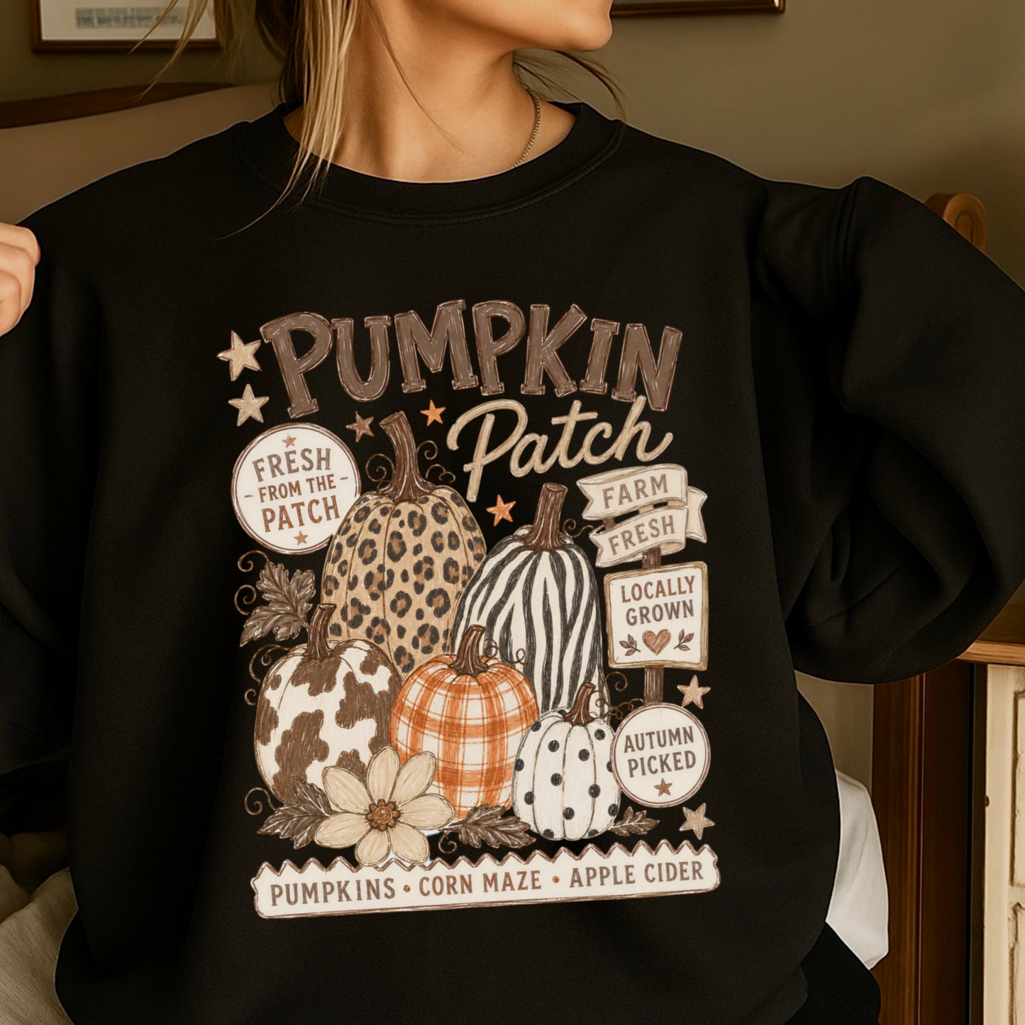 Fall Pumpkin Patch Crewneck Sweatshirt