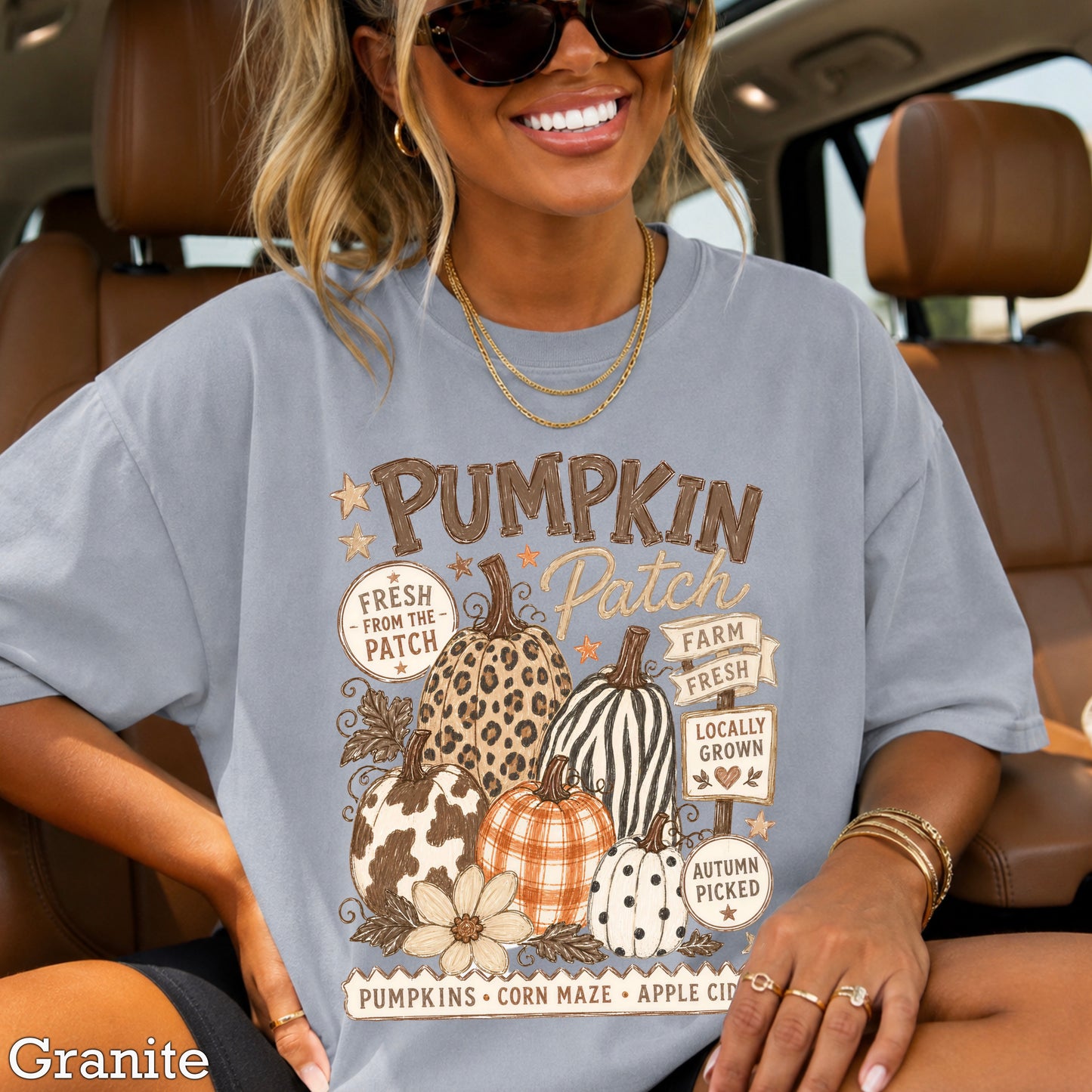Fall Pumpkin Patch Comfort Color Graphic Tee