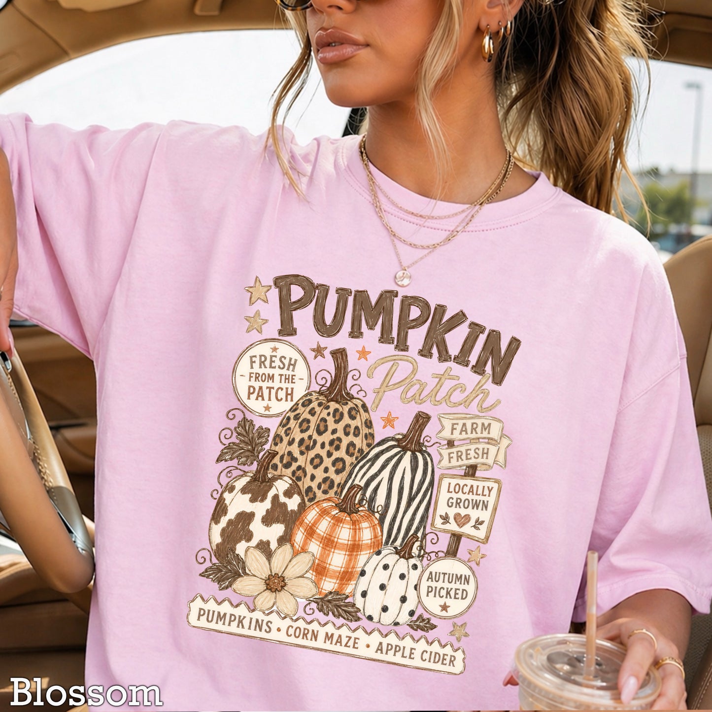 Fall Pumpkin Patch Comfort Color Graphic Tee