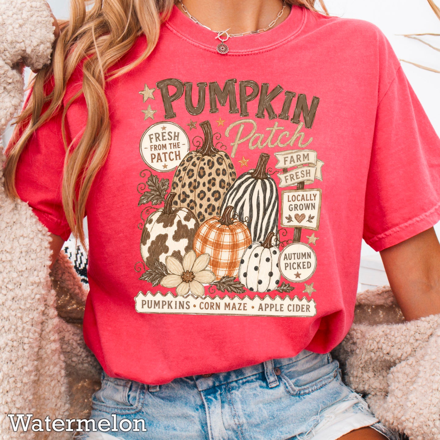 Fall Pumpkin Patch Comfort Color Graphic Tee