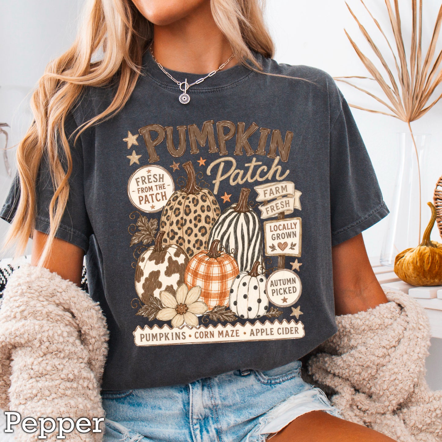 Fall Pumpkin Patch Comfort Color Graphic Tee