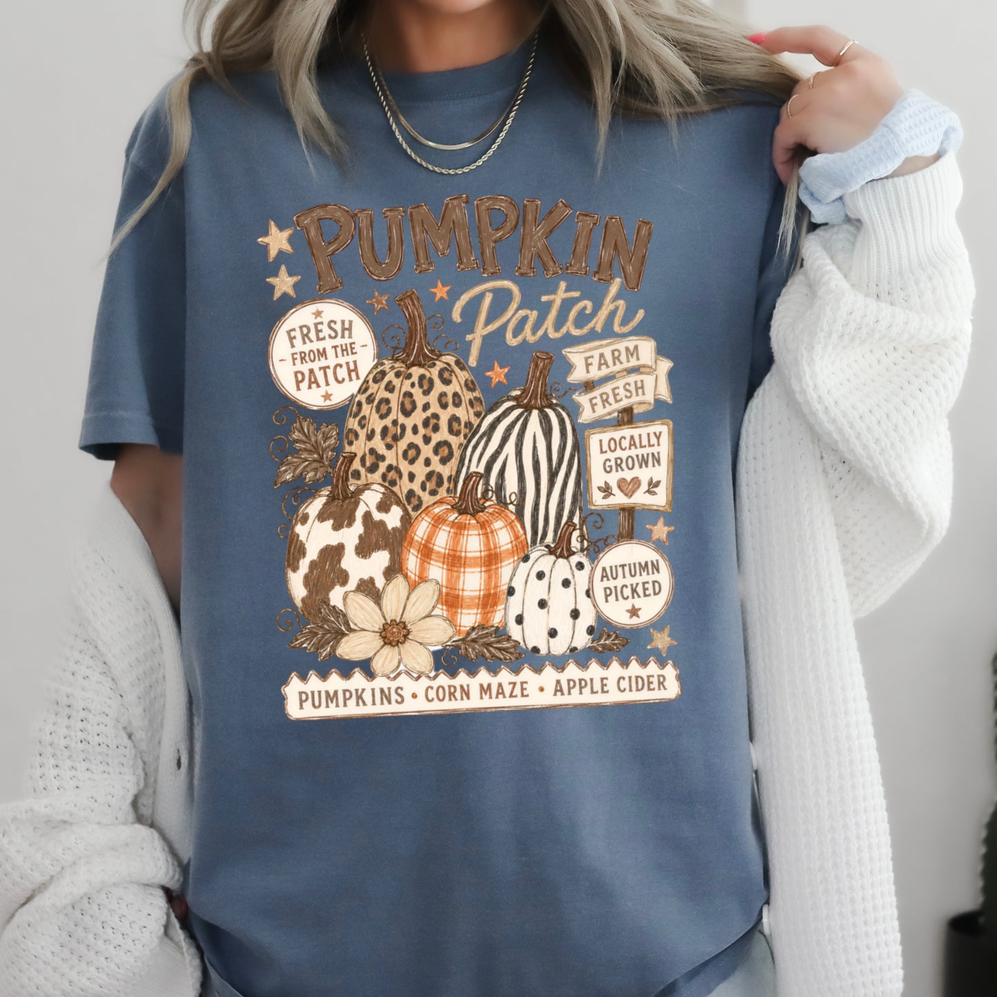 Fall Pumpkin Patch Comfort Color Graphic Tee