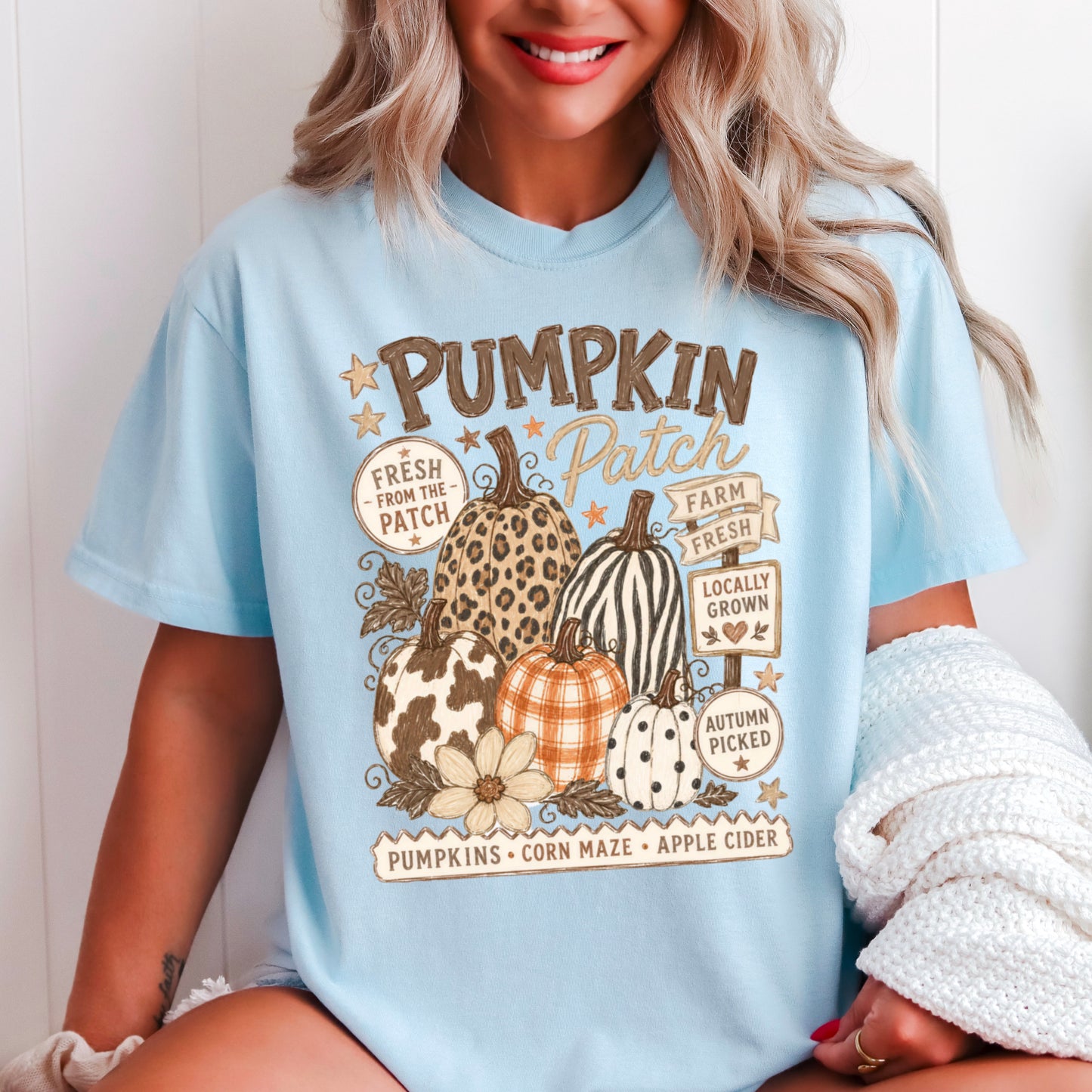 Fall Pumpkin Patch Comfort Color Graphic Tee