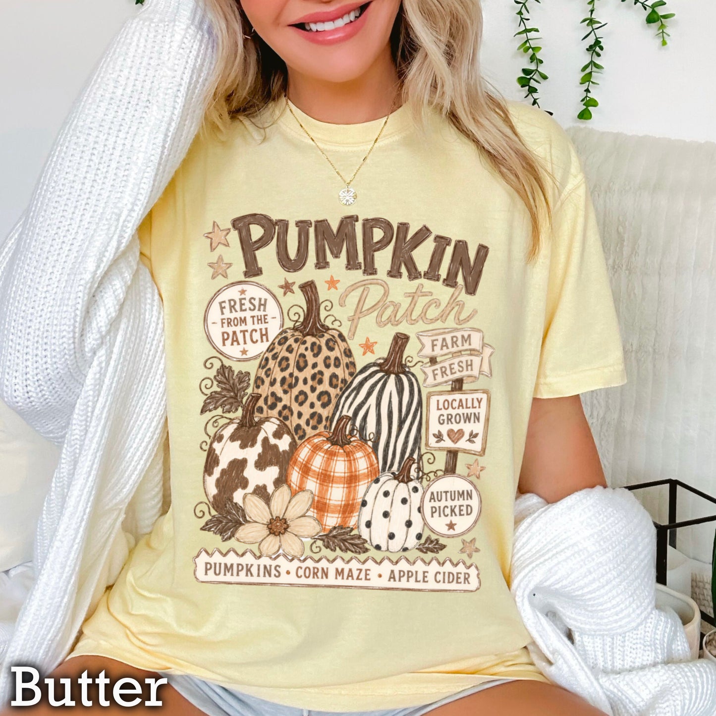 Fall Pumpkin Patch Comfort Color Graphic Tee