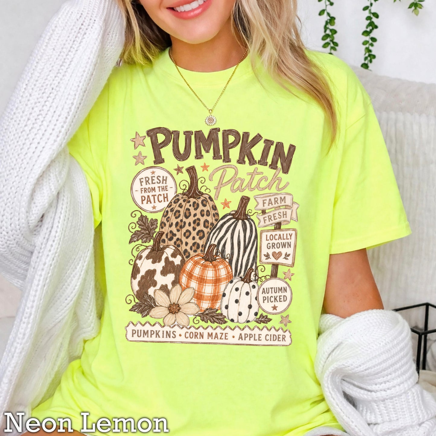 Fall Pumpkin Patch Comfort Color Graphic Tee