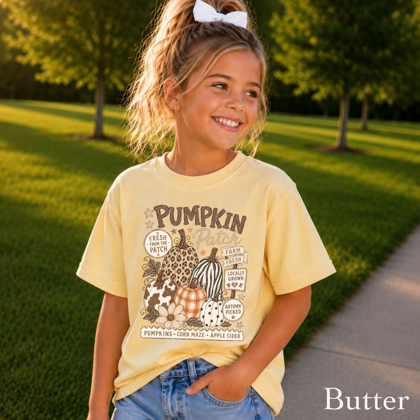 Fall Pumpkin Patch Youth Comfort Color T-Shirt