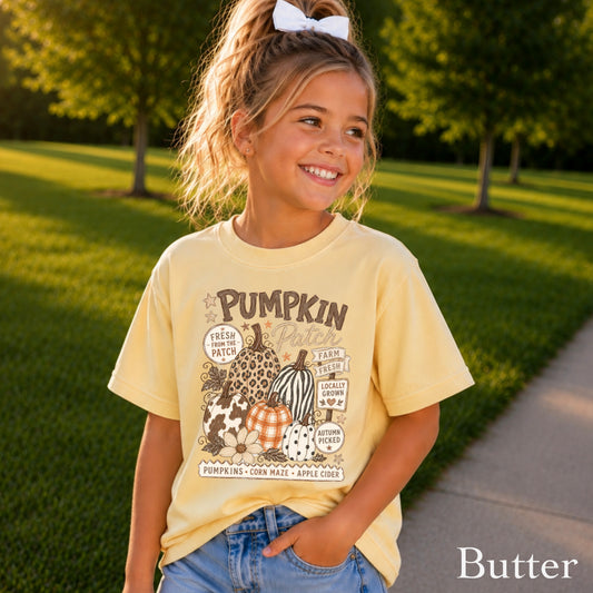 Fall Pumpkin Patch Youth Comfort Color T-Shirt