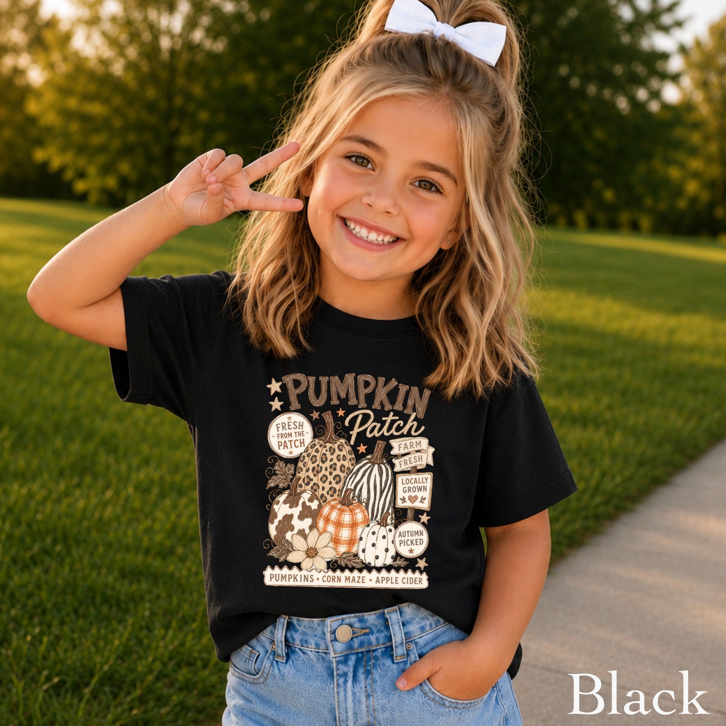 Fall Pumpkin Patch Youth Comfort Color T-Shirt