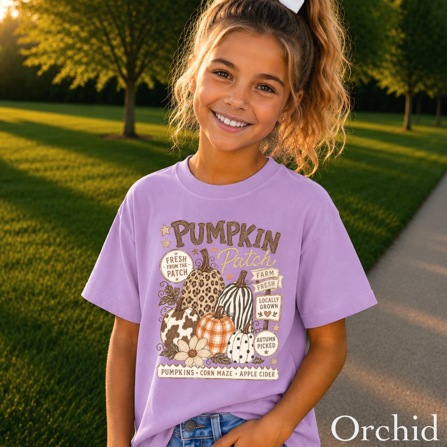 Fall Pumpkin Patch Youth Comfort Color T-Shirt