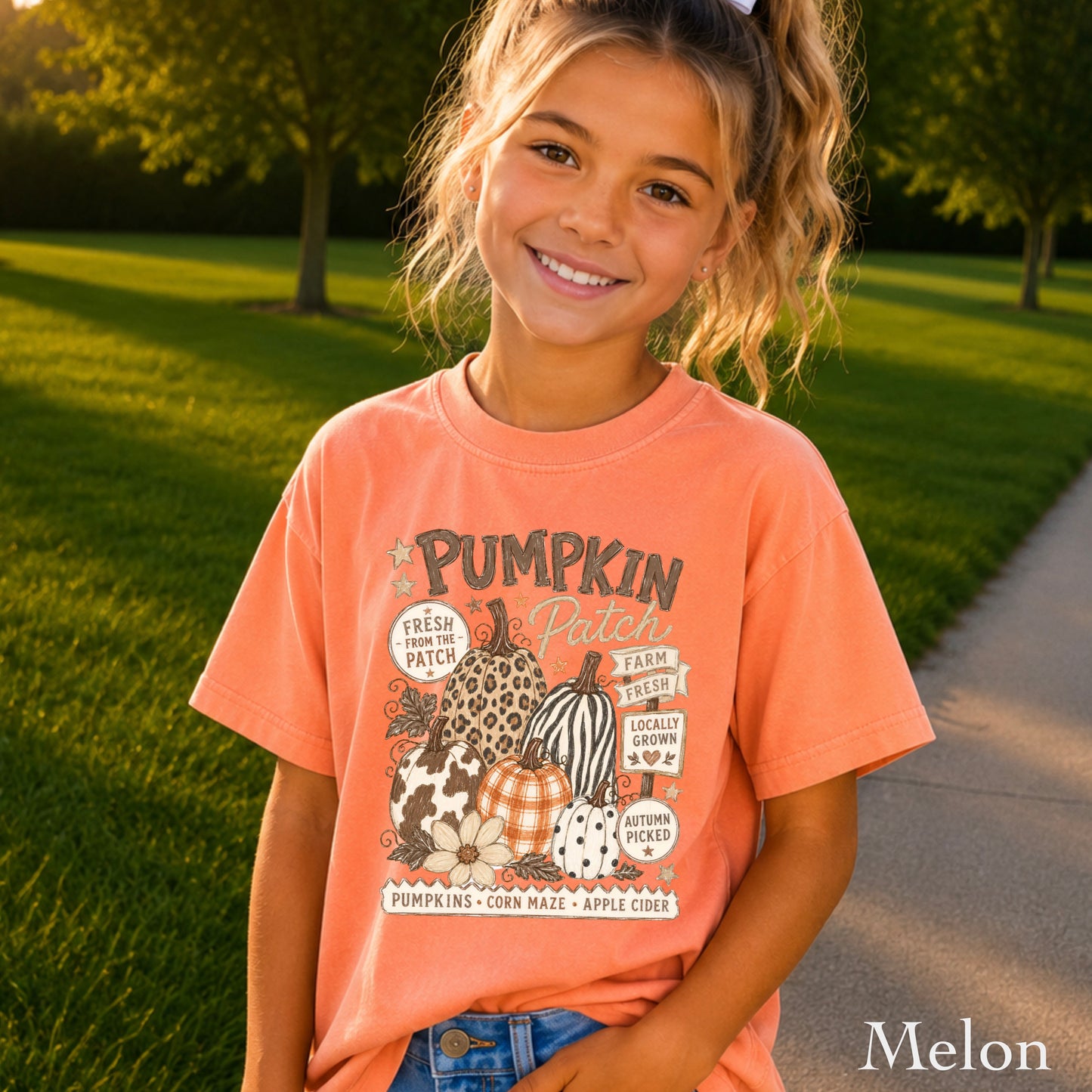Fall Pumpkin Patch Youth Comfort Color T-Shirt