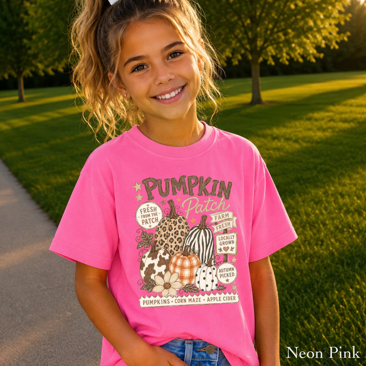 Fall Pumpkin Patch Youth Comfort Color T-Shirt